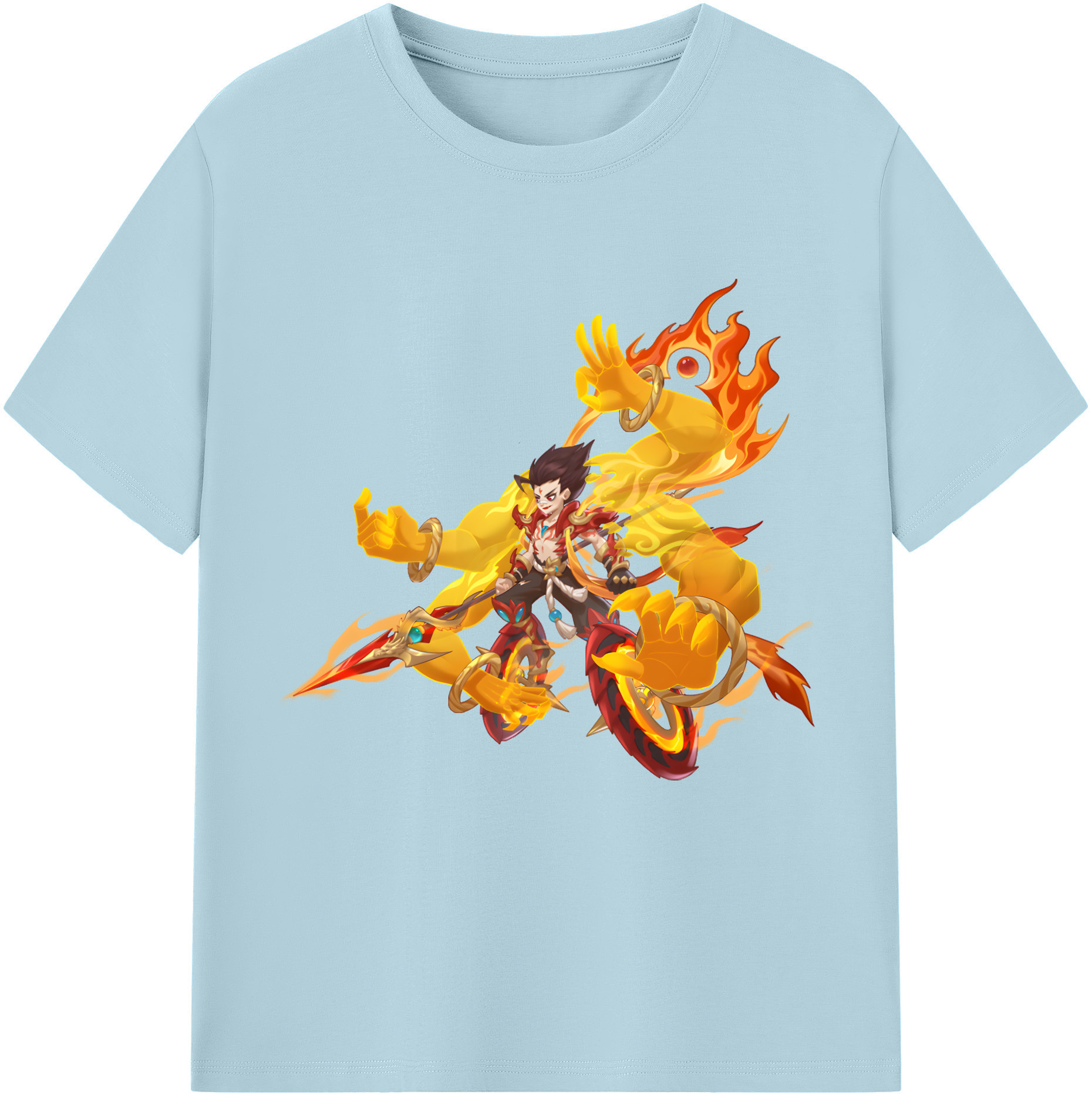 （画像用） Ne Zha 2 ナタ 魔童の大暴れ 綿100％半袖Tシャツ（フロントプリント）